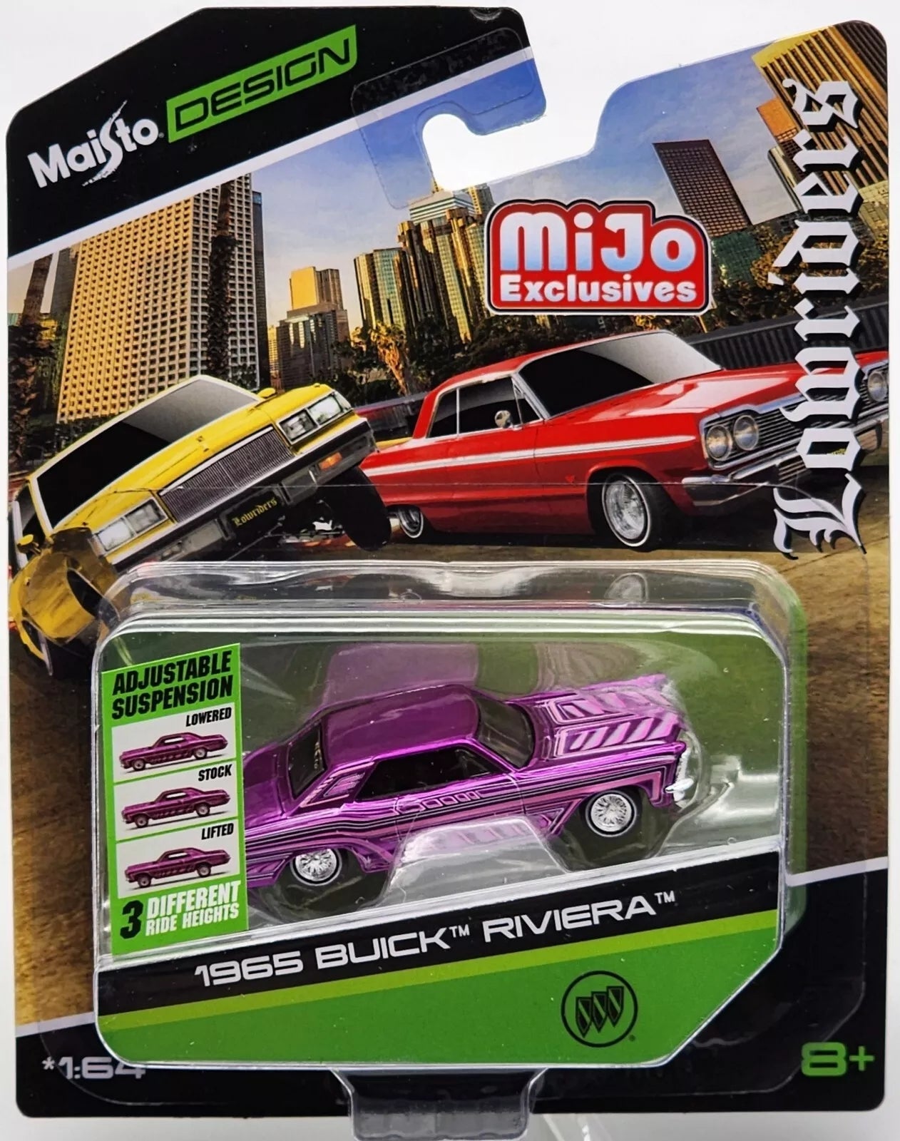 Maisto Buick Riviera Lowrider 1965 - Morado caramelo - Serie "Lowriders" - 15494-21 BRIV