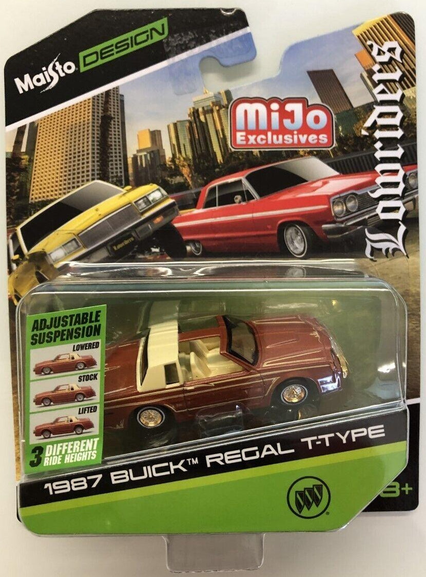 Maisto Buick Regal T-Type Lowrider 1987 – Cuivre métallisé et beige – Série « Lowriders » – 15494-21BRT Chase