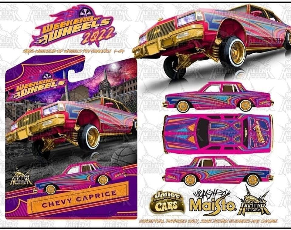 Maisto Chevy Caprice Lowrider – Rose bonbon – Série « Lowriders » – 15494-6127-02 – Convention World of Wheels