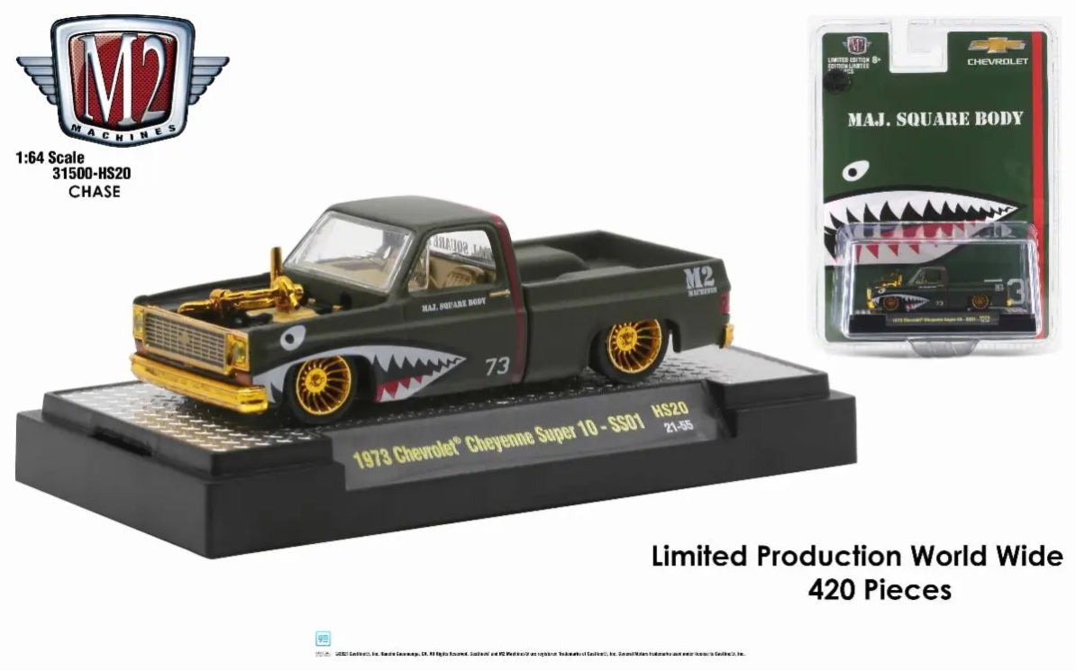 M2 Machines 1973 Chevrolet Cheyenne Super 10 - 31500-HS20 21-55 - Chase