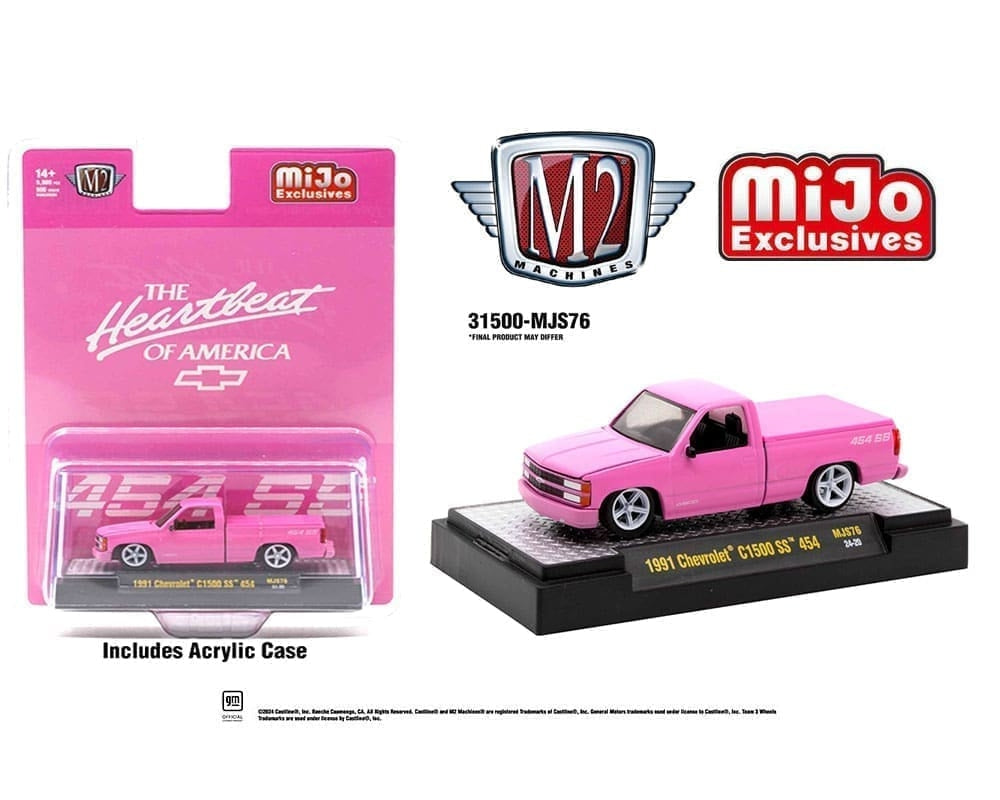 M2 Machines 1991 Chevrolet C1500 SS 454 - 31500-MJS76 - 24-20 - Rosa semibrillante