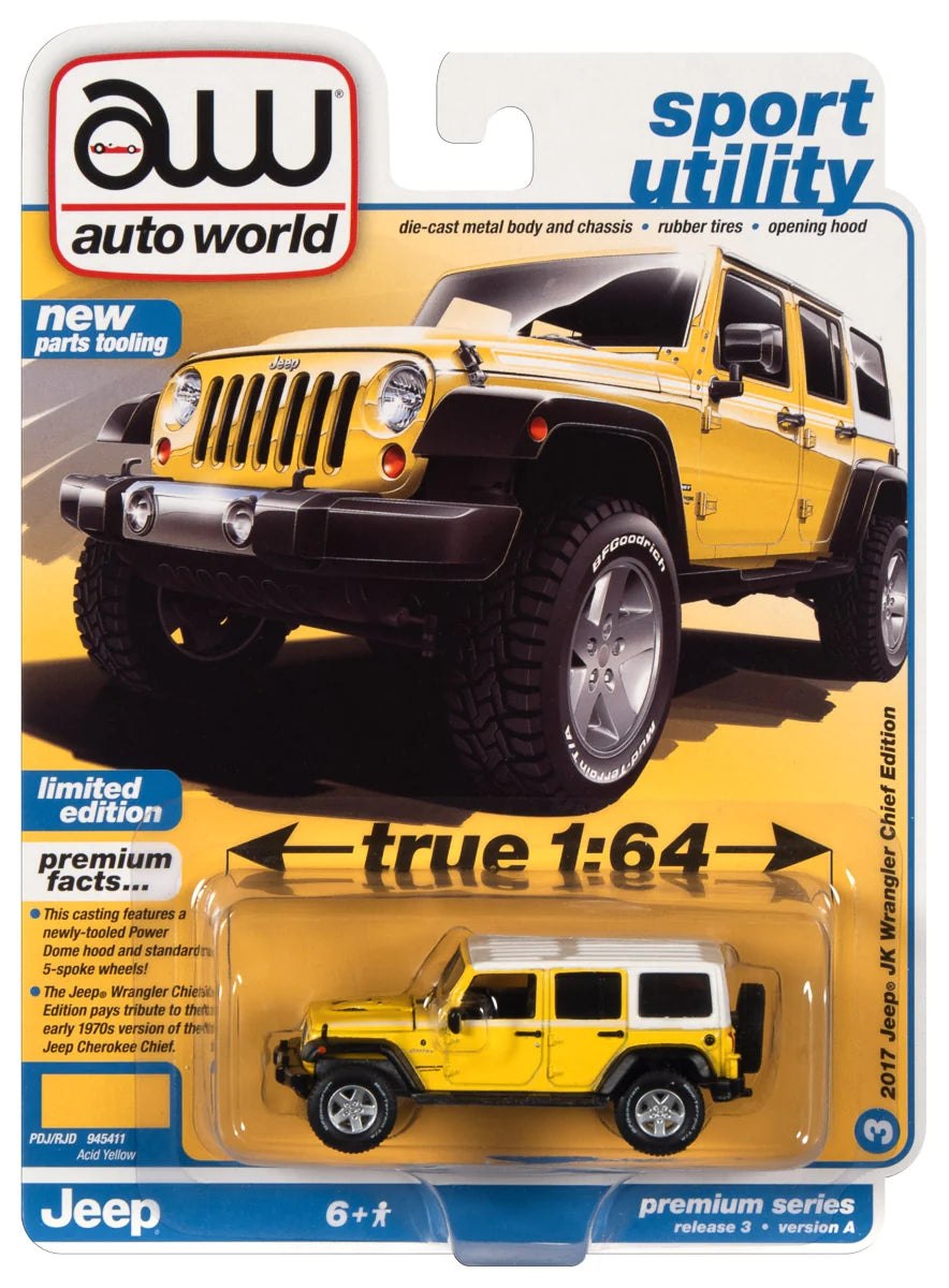 Jeep Wrangler Chief Edition 2017, escala 1:64, fundido a presión - AWSP108A