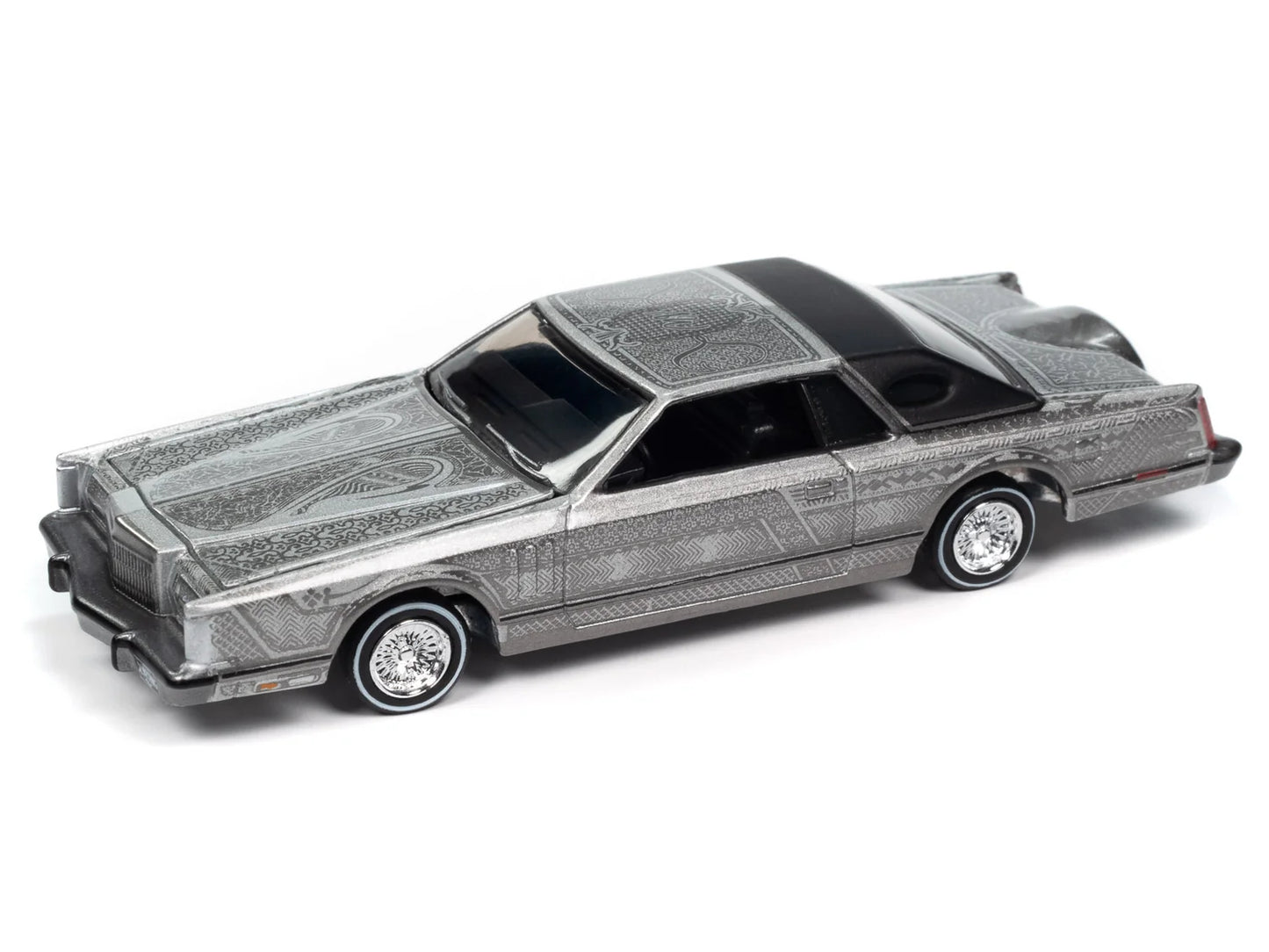 Auto World 1979 Lincoln Continental Lowrider (Silver Metallic w/Lowrider Graphics) - AWSP175A