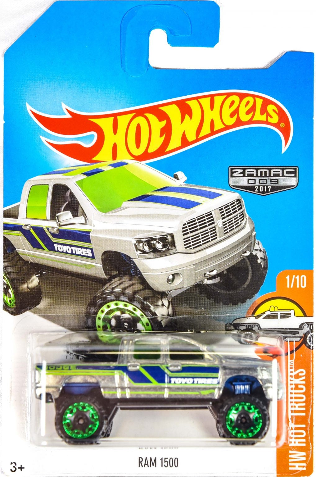 Hot Wheels RAM 1500 HW Hot Trucks FBH90 - ZAMAC #009 - Walmart Exclusive - Plus (+) a Bonus Hot Wheel