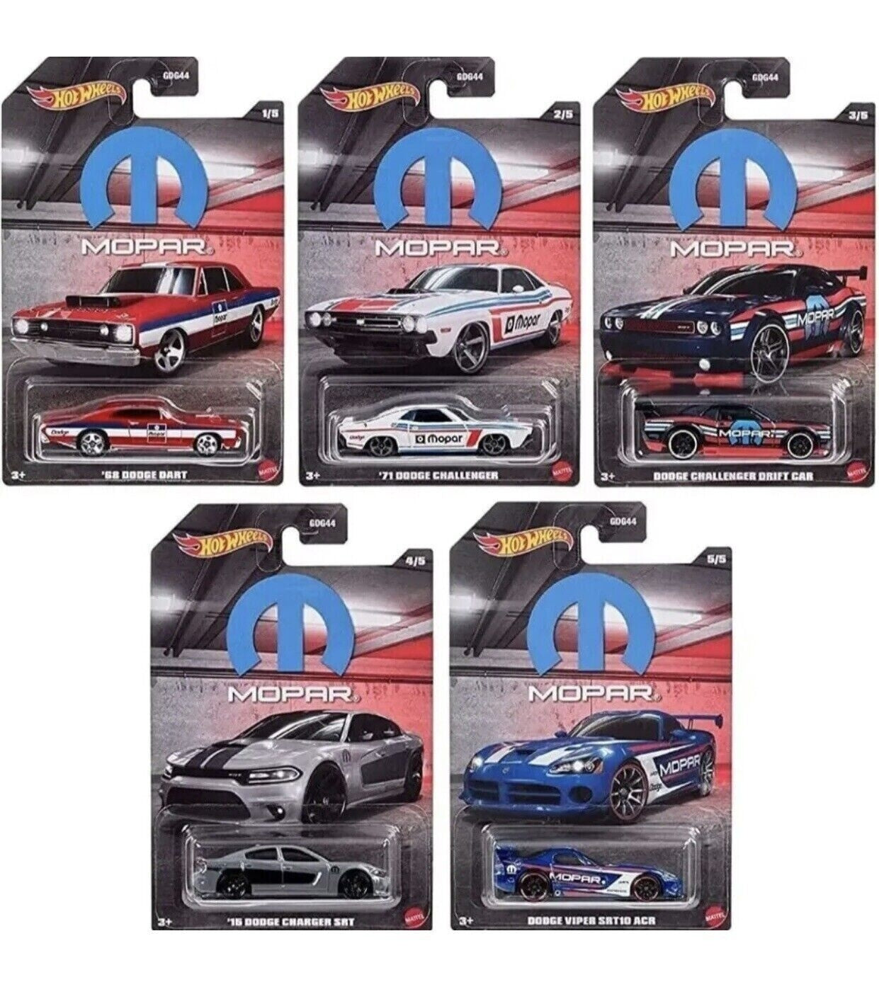 Hot Wheels 2023 MOPAR Series Collection exclusive Walmart - Ensemble complet - GDG44-HLK09