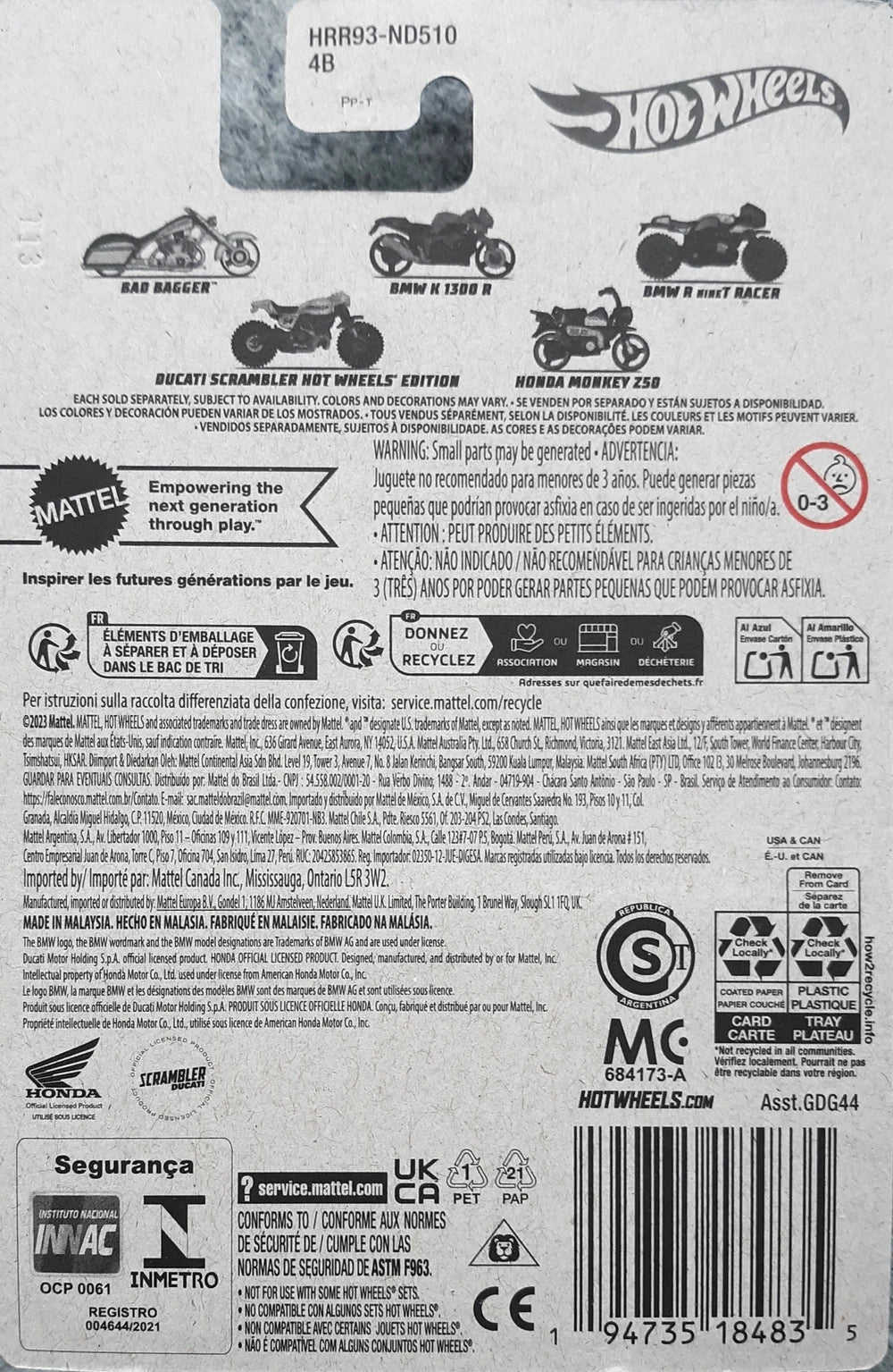 Hot Wheels Motorcycle Club Series 2024 - GDG44-HRR90 - Full Set
