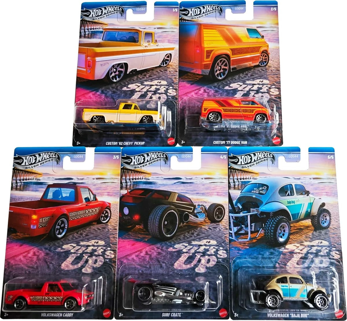 Hot Wheels Silver Series Surf's Up 2025 - GDG44-JCB67 - Full Set