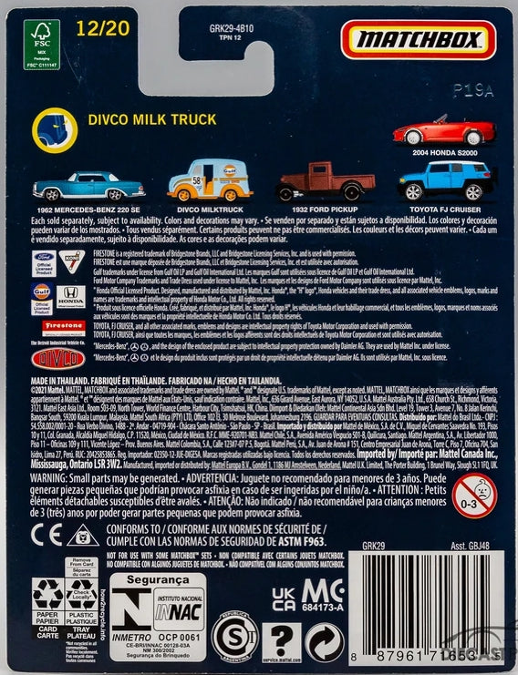 Camion laitier MATCHBOX Collectors Gulf Oil Divco GRK29 - Premium avec pneus True Grip