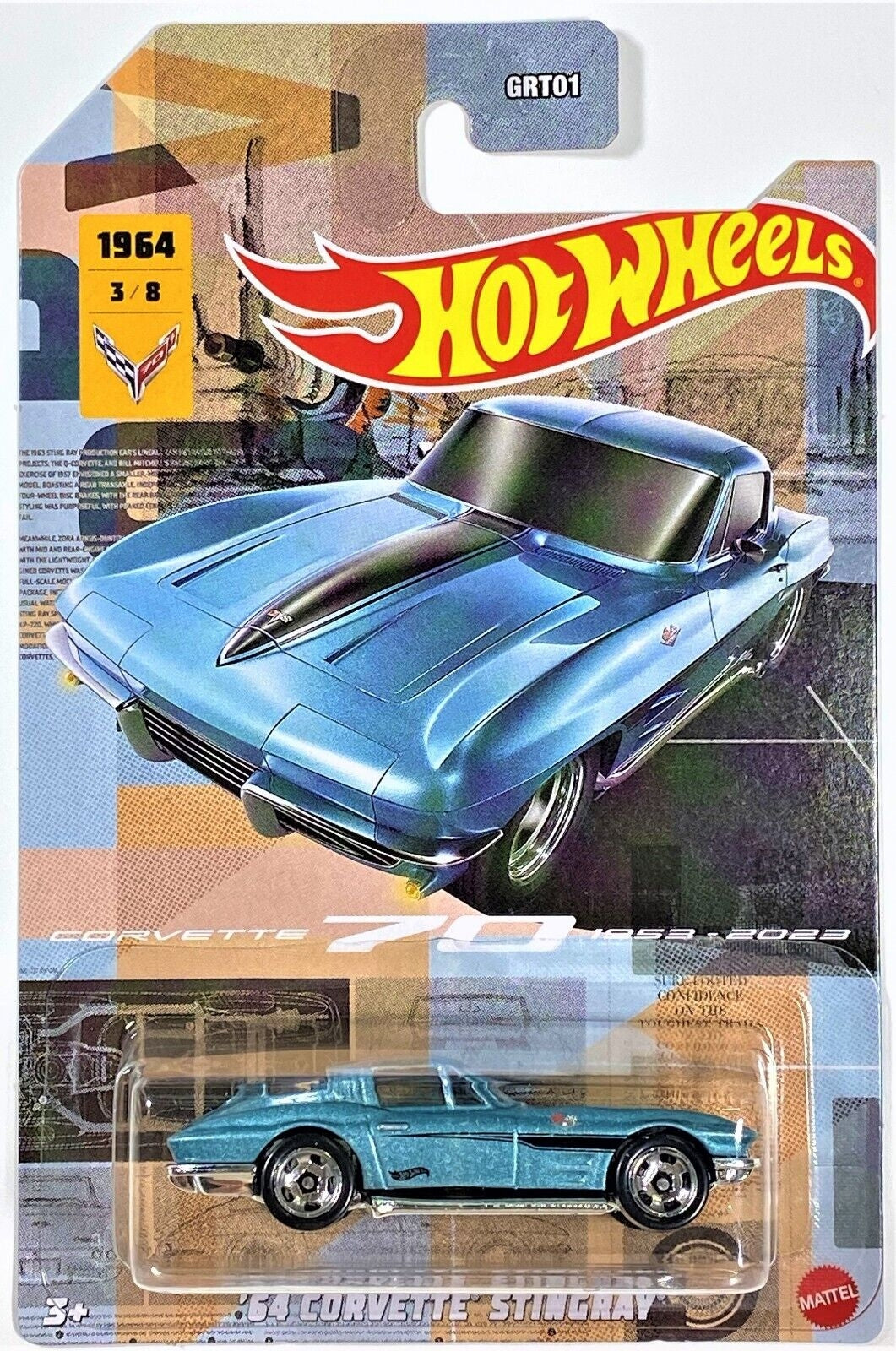 Hot Wheels 2023 Corvette Serie 70 Colección Exclusiva de Walmart - Más (+) un Hot Wheel Bonus - Conjunto Completo - GRT01-956E