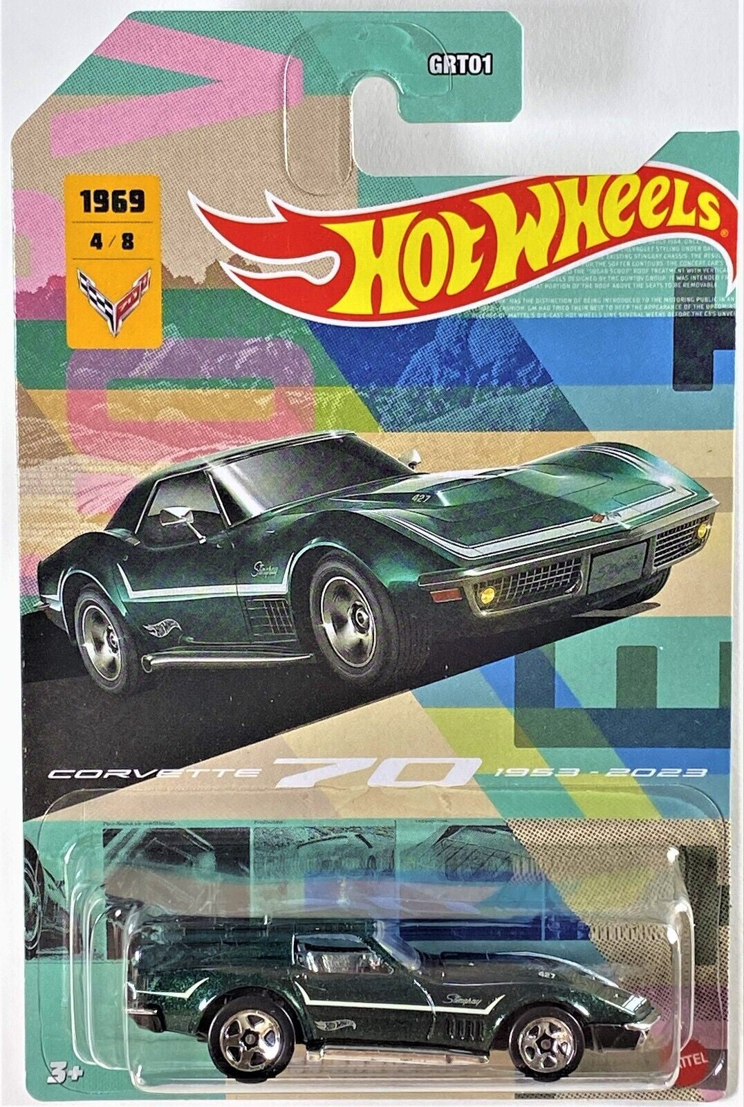 Hot Wheels 2023 Corvette Serie 70 Colección Exclusiva de Walmart - Más (+) un Hot Wheel Bonus - Conjunto Completo - GRT01-956E