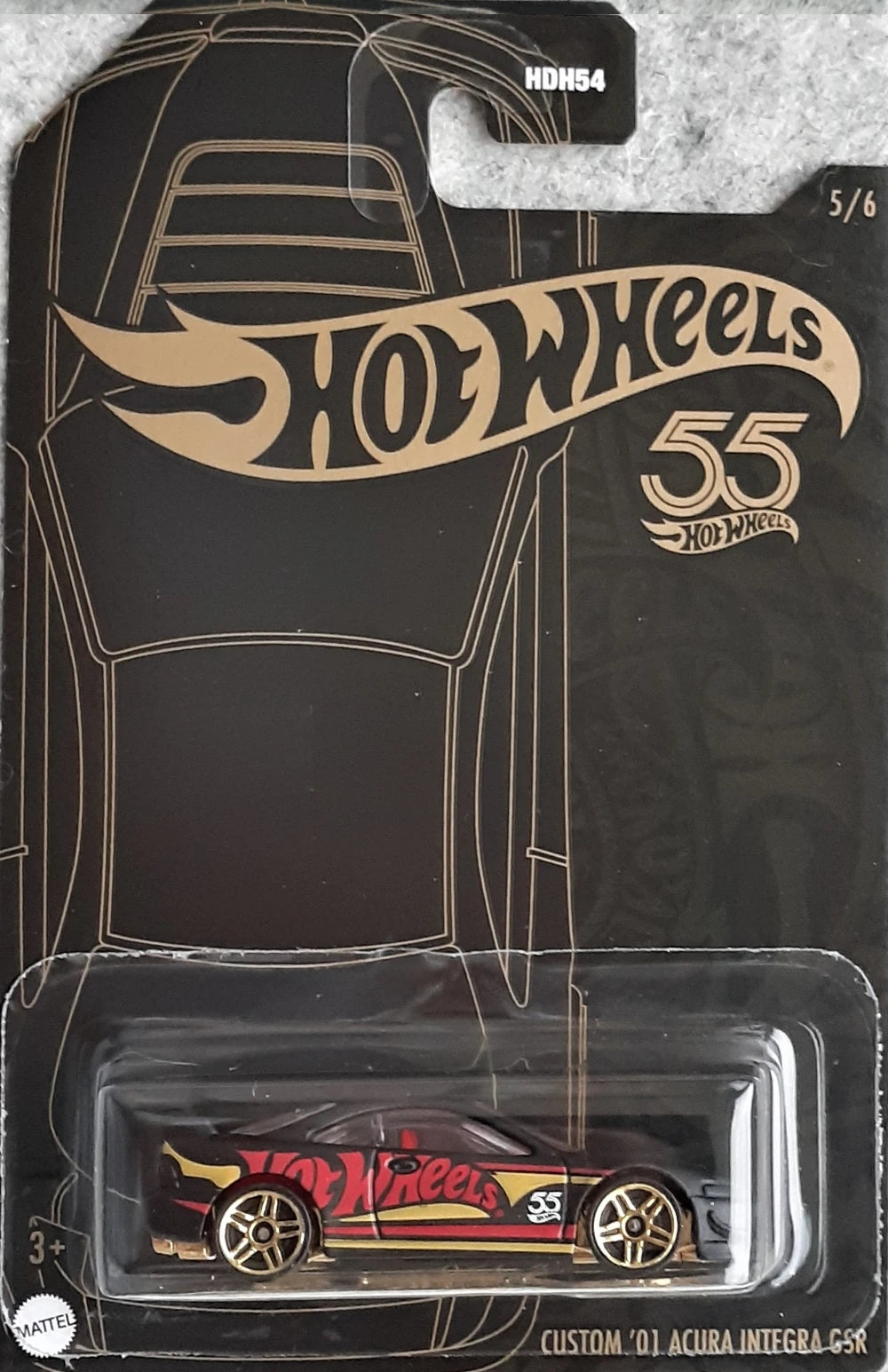 Hot Wheels 55e anniversaire, pack de 5 figurines Pearl et Chrome (mix 2) - HLK02 - HDH54-956D