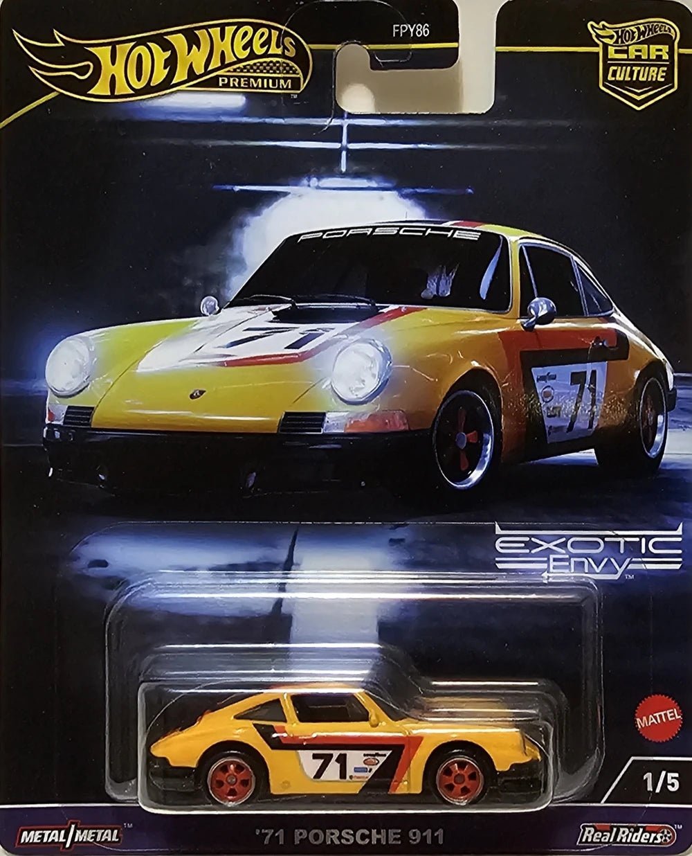 Cultura del automóvil Hot Wheels: Envidia exótica, Porsche 911 HKC80 '71 - Premium con pilotos reales
