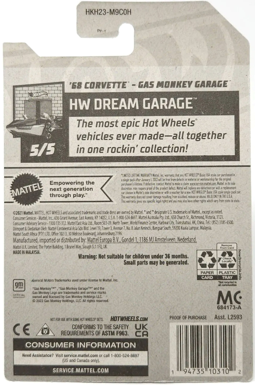 Hot Wheels Corvette del 68 - Gas Monkey Garage HW Dream Garage HKH23