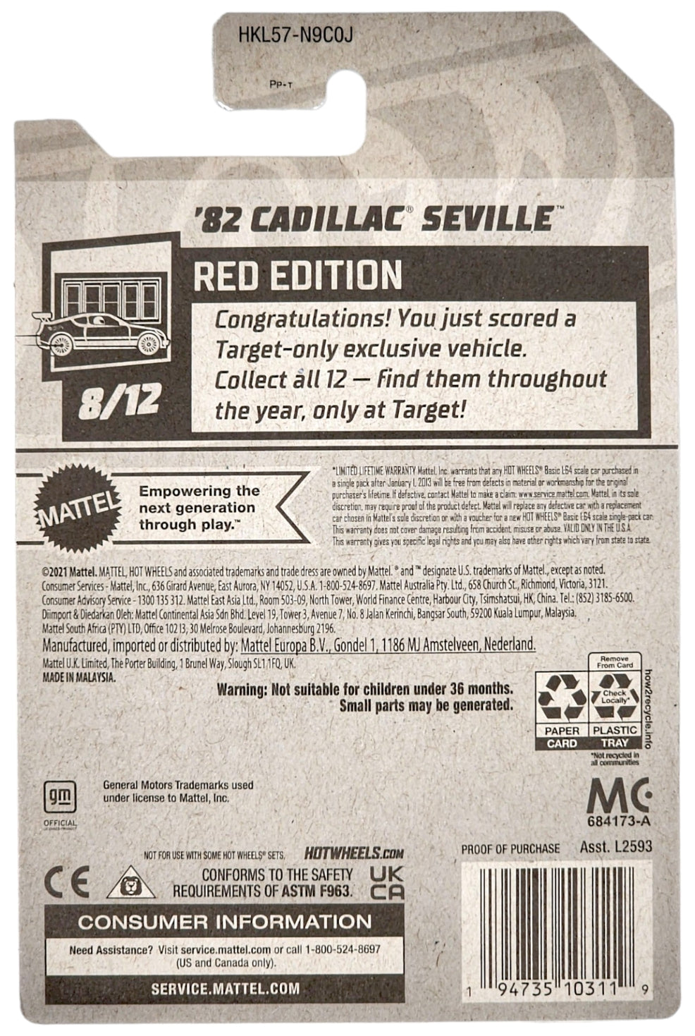 Hot Wheels Cadillac Seville HW Red Edition HKL57 '82 - Exclusivo de Target - Más (+) un Hot Wheel de bonificación