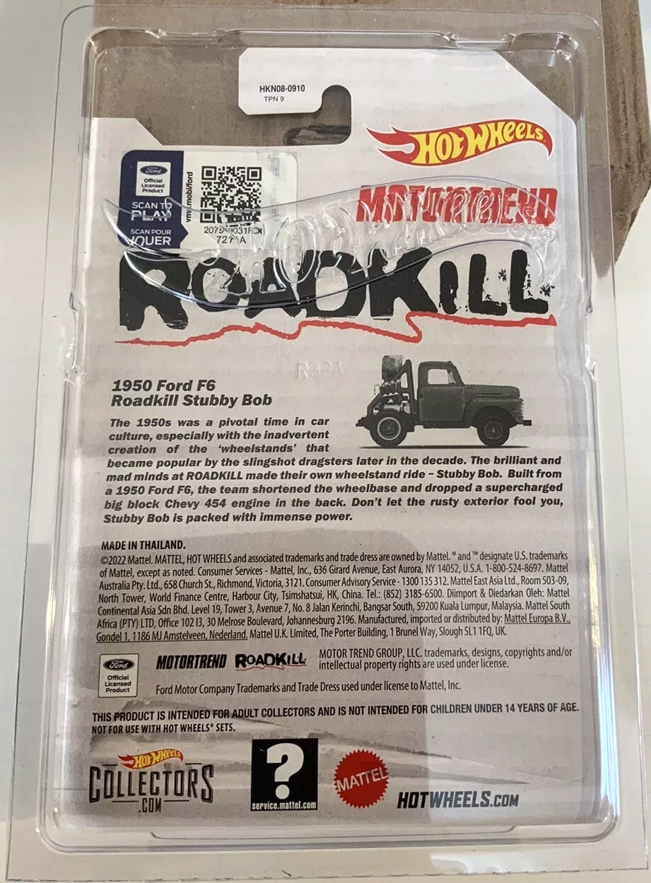 Hot Wheels Ford F6 Roadkill Stubby Bob HKN08 de 1950 - Premium con pilotos reales - Motor Trend