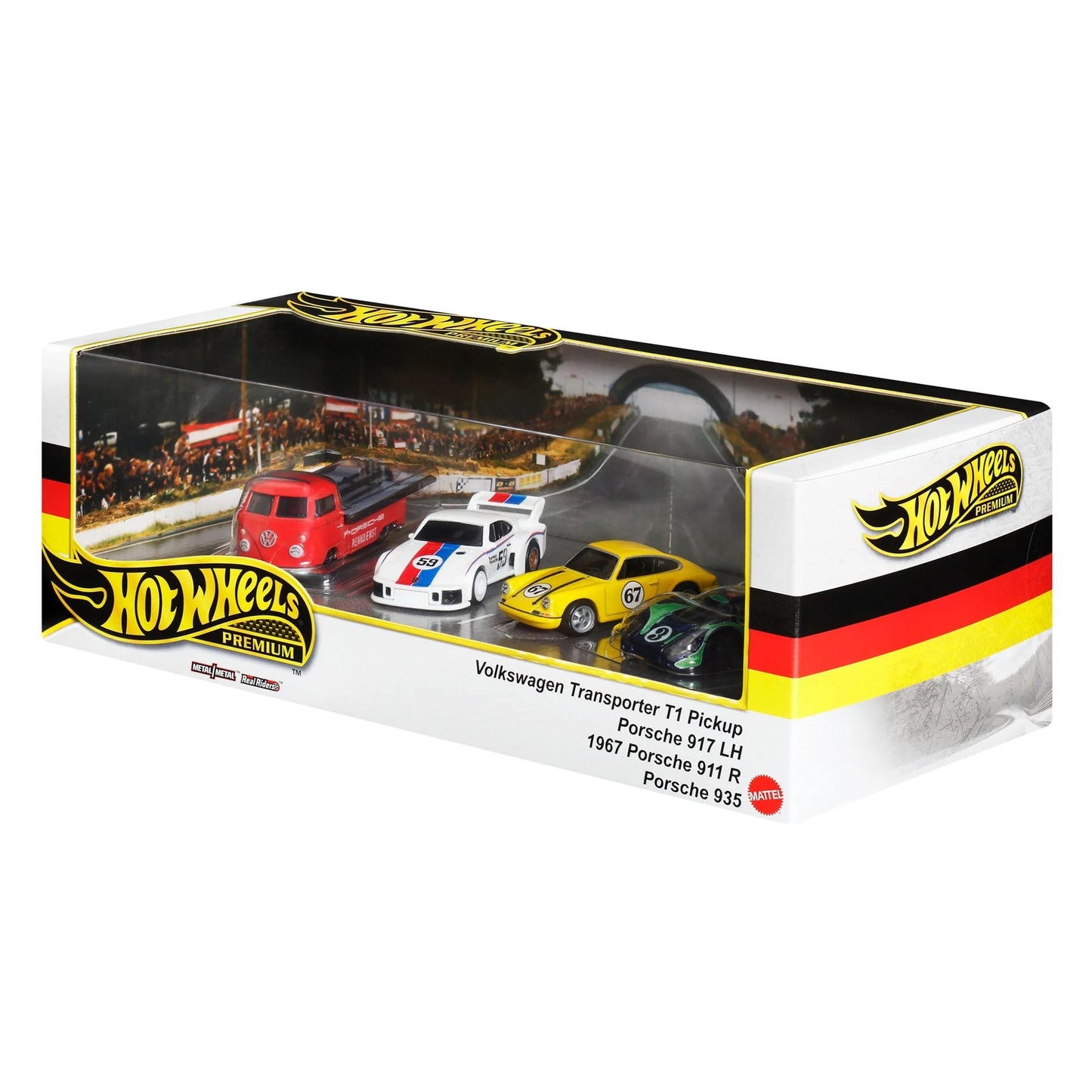 Coffret de collection Hot Wheels Premium 2024, Porsche Nürburgring – HRT54 – German Racers
