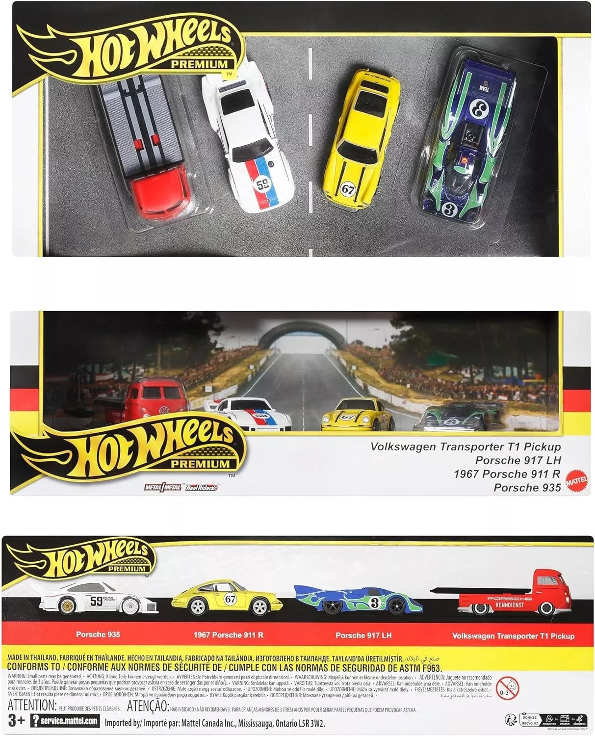 Coffret de collection Hot Wheels Premium 2024, Porsche Nürburgring – HRT54 – German Racers