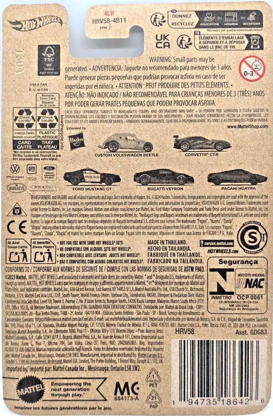 Volkswagen Beetle HW Transformers HRV58 personalizado de Hot Wheels - Exclusivo de Walmart - Bumblebee