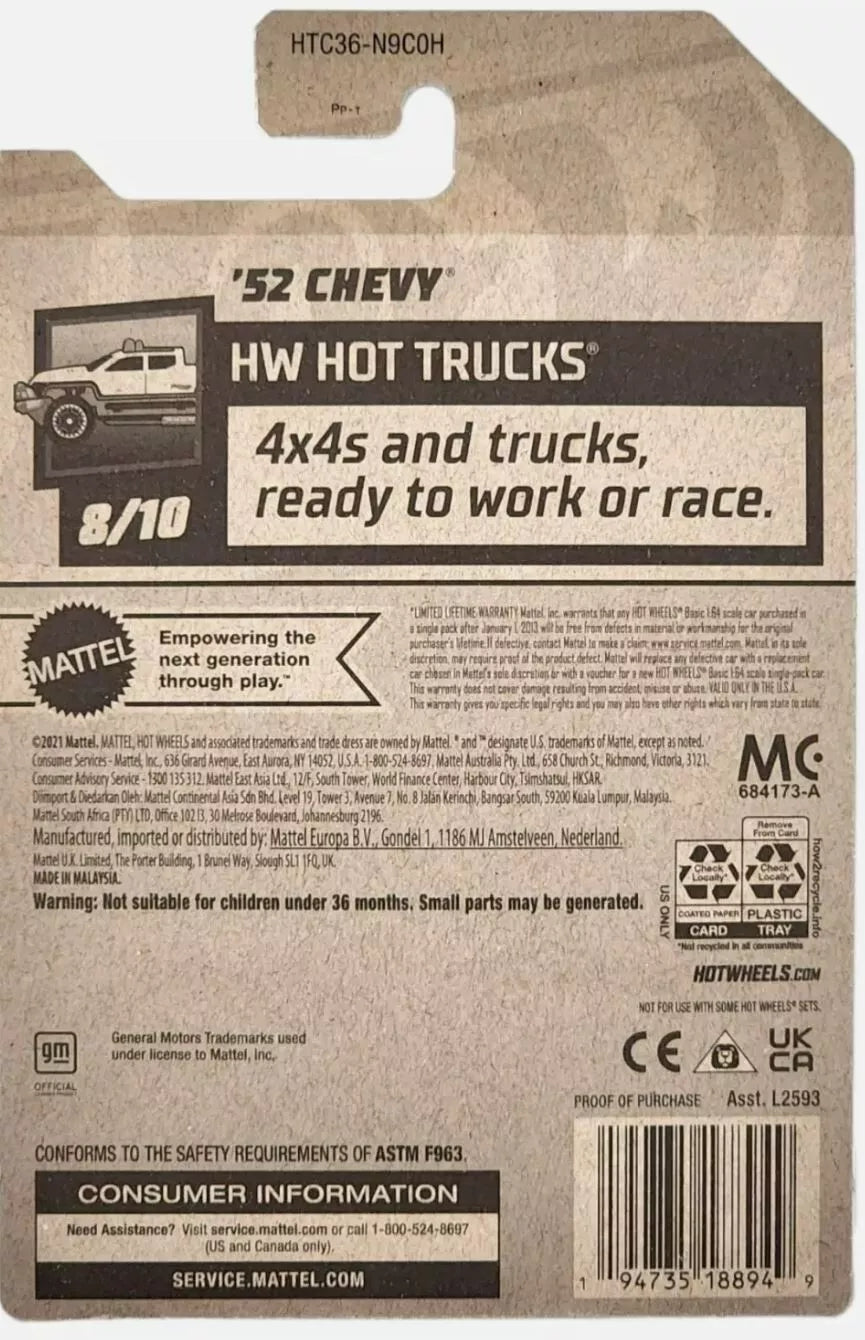 Hot Wheels '52 Chevy Truck HW Hot Trucks HTC36