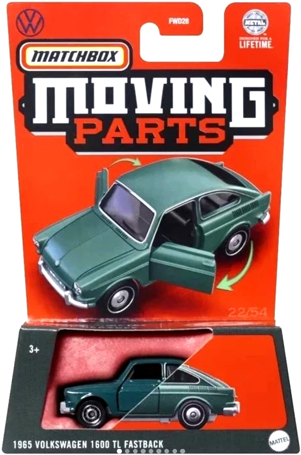 MATCHBOX 1965 Volkswagen 1600 TL Fastback HVN19 - Serie de piezas móviles