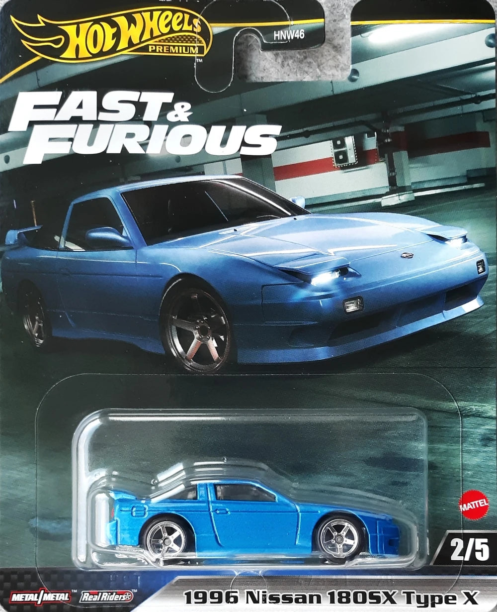 Hot Wheels Rápido y Furioso 1996 Nissan 180SX Type X HVR62 - Premium con pilotos reales