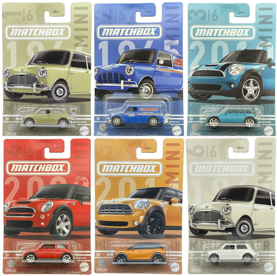 MATCHBOX Mini Series 2024 - HVT07-GFF12 - Juego de seis (6) - Exclusivo de Walmart