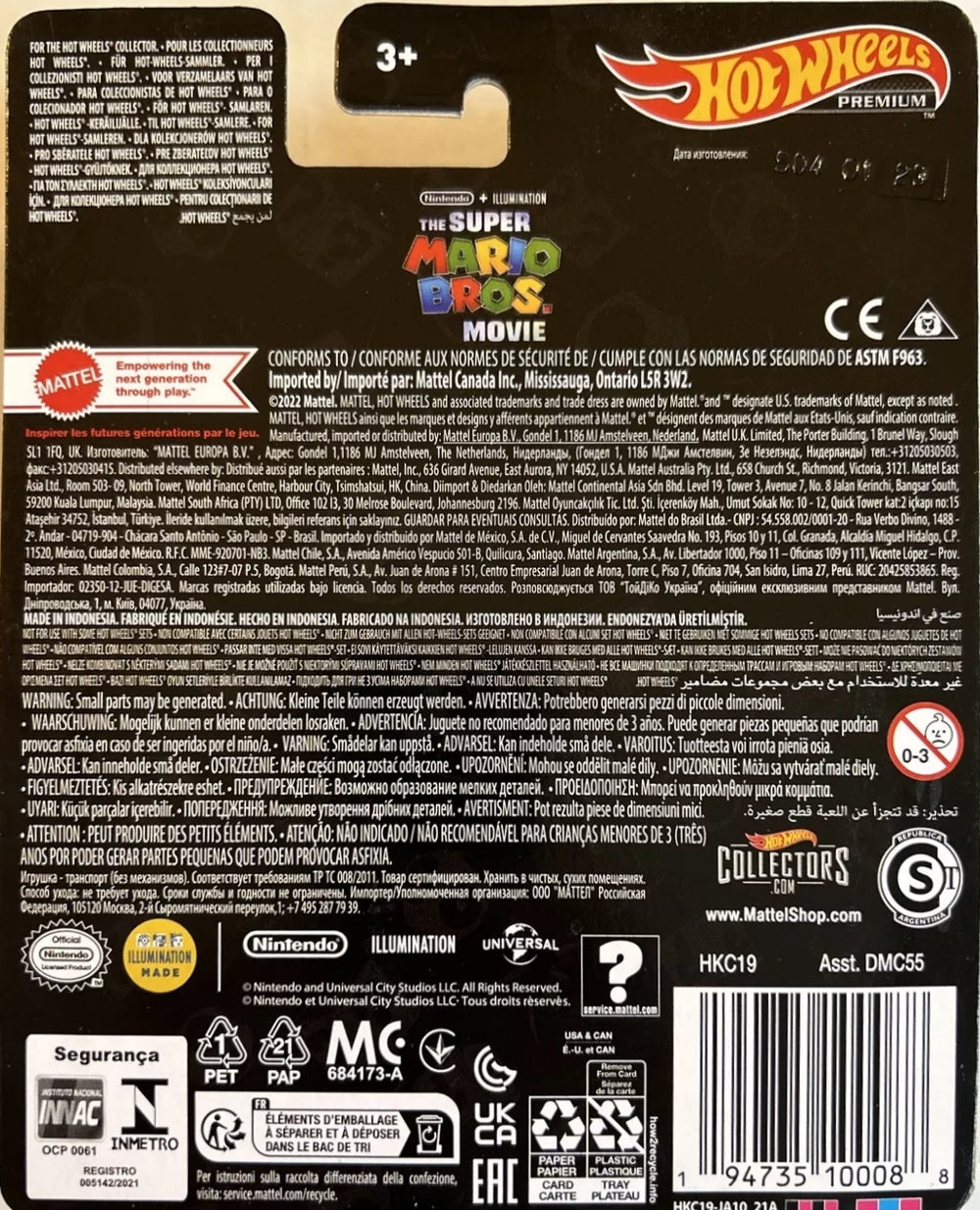 Hot Wheels Cultura Pop La Película de Super Mario Bros. Plumber Van HXF03 - Premium con Pilotos Reales - Mix 4