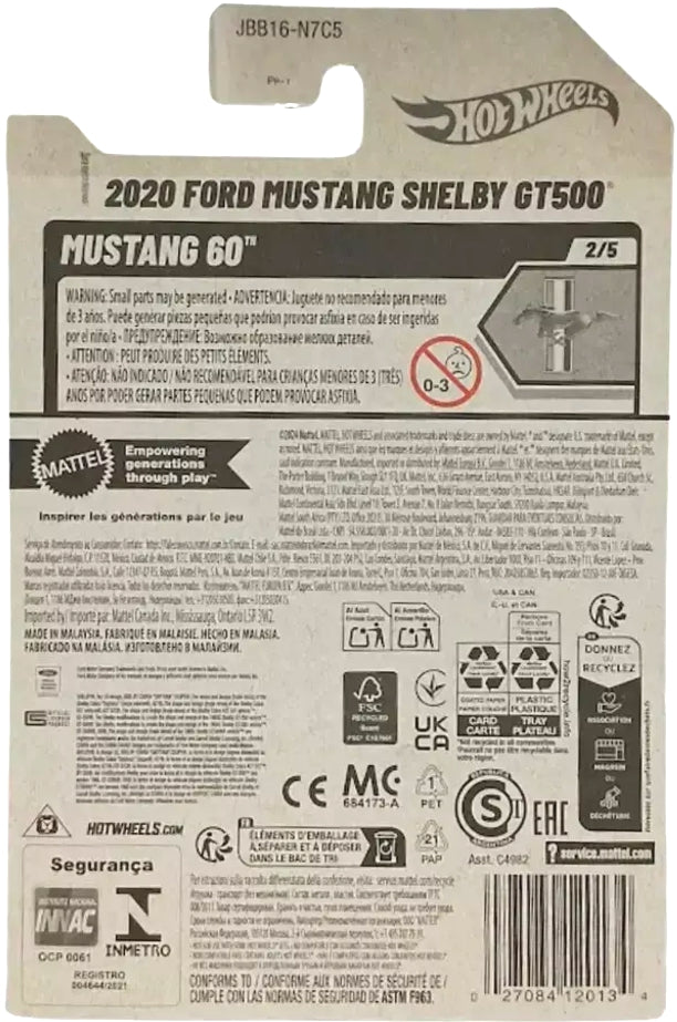 Hot Wheels 2020 Ford Mustang Shelby GT500 HW Mustang 60.º aniversario JBB16