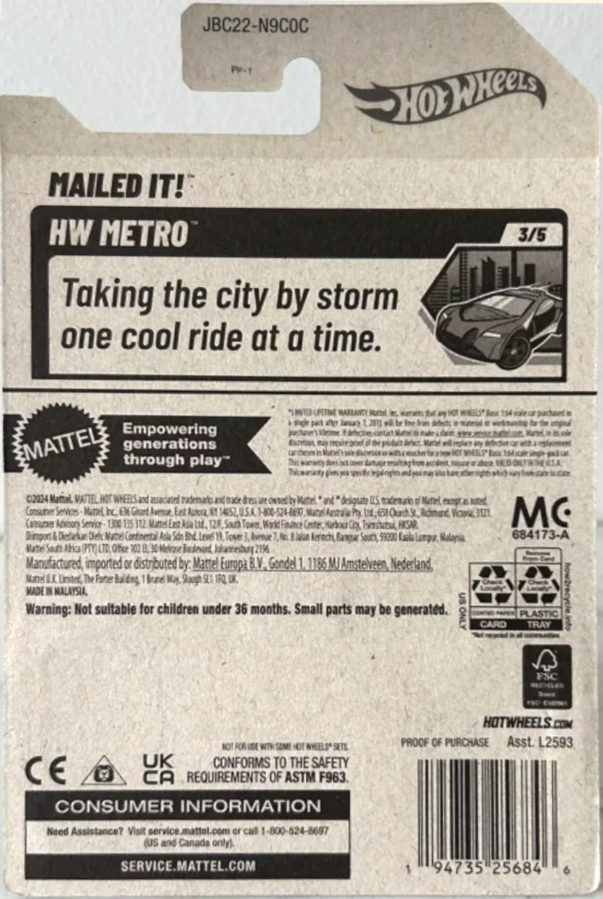 Hot Wheels Mailed It! HW Metro JBC22 - 2025 Treasure Hunt