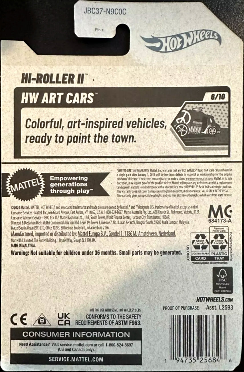 Hot Wheels Hi-Roller II HW Art Cars JBC37 - 2025 Super Treasure Hunt