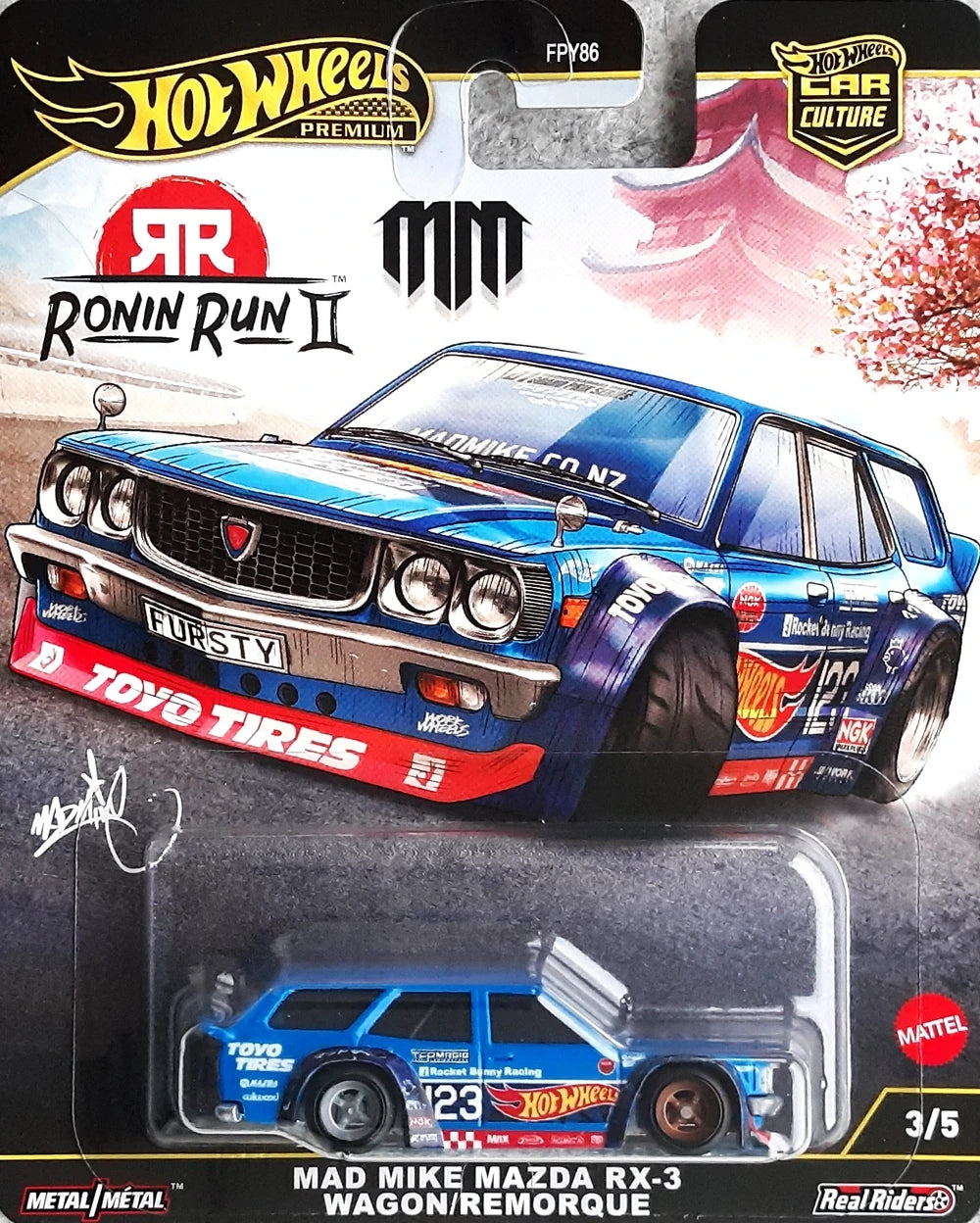 Hot Wheels Mad Mike RX-3 Wagon JBK50 Ronin Run II Premium