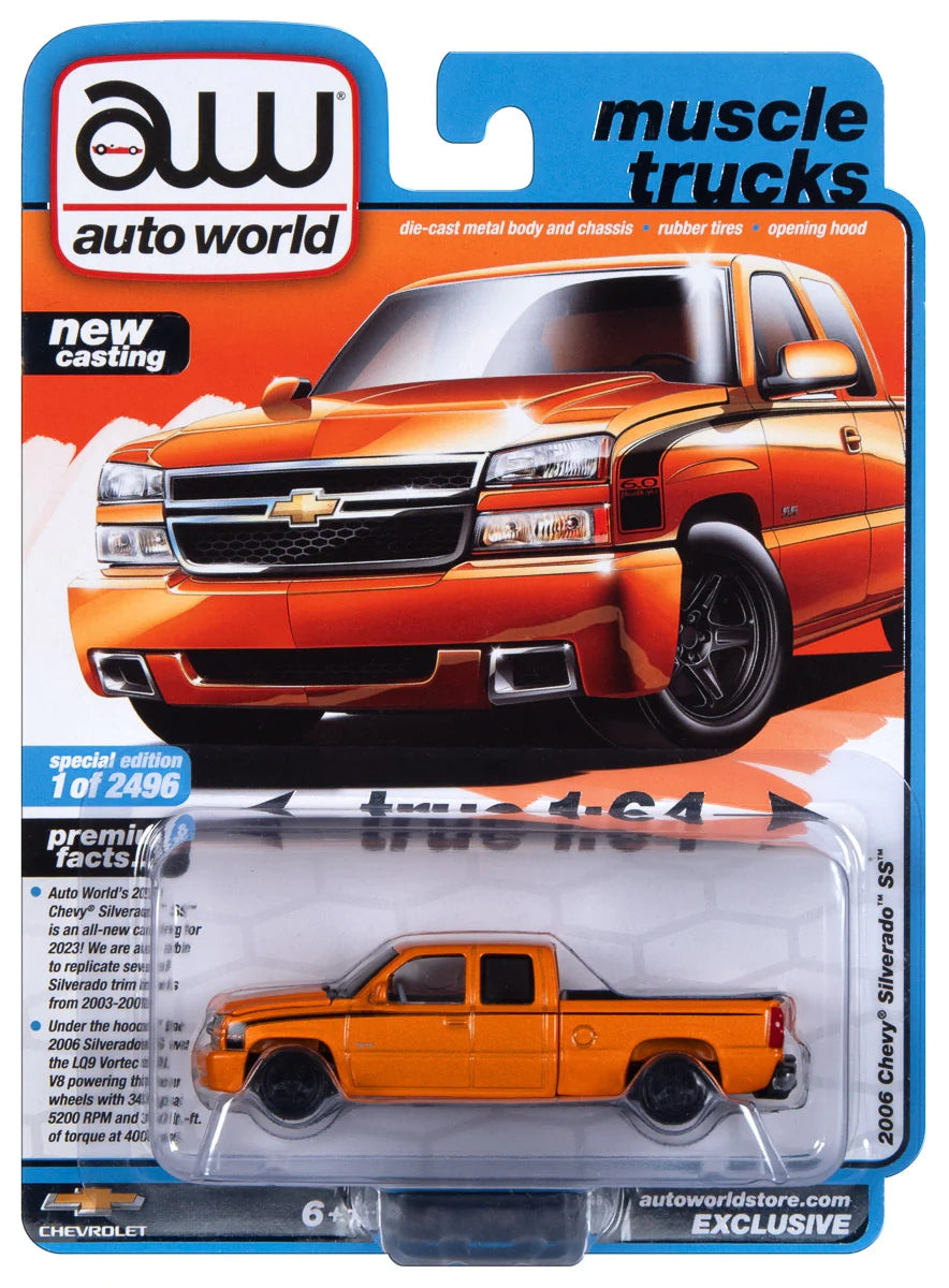 Auto World 2006 Chevy Silverado SS (Exclusiva de AW) Diecast a escala 1:64 - SCM169