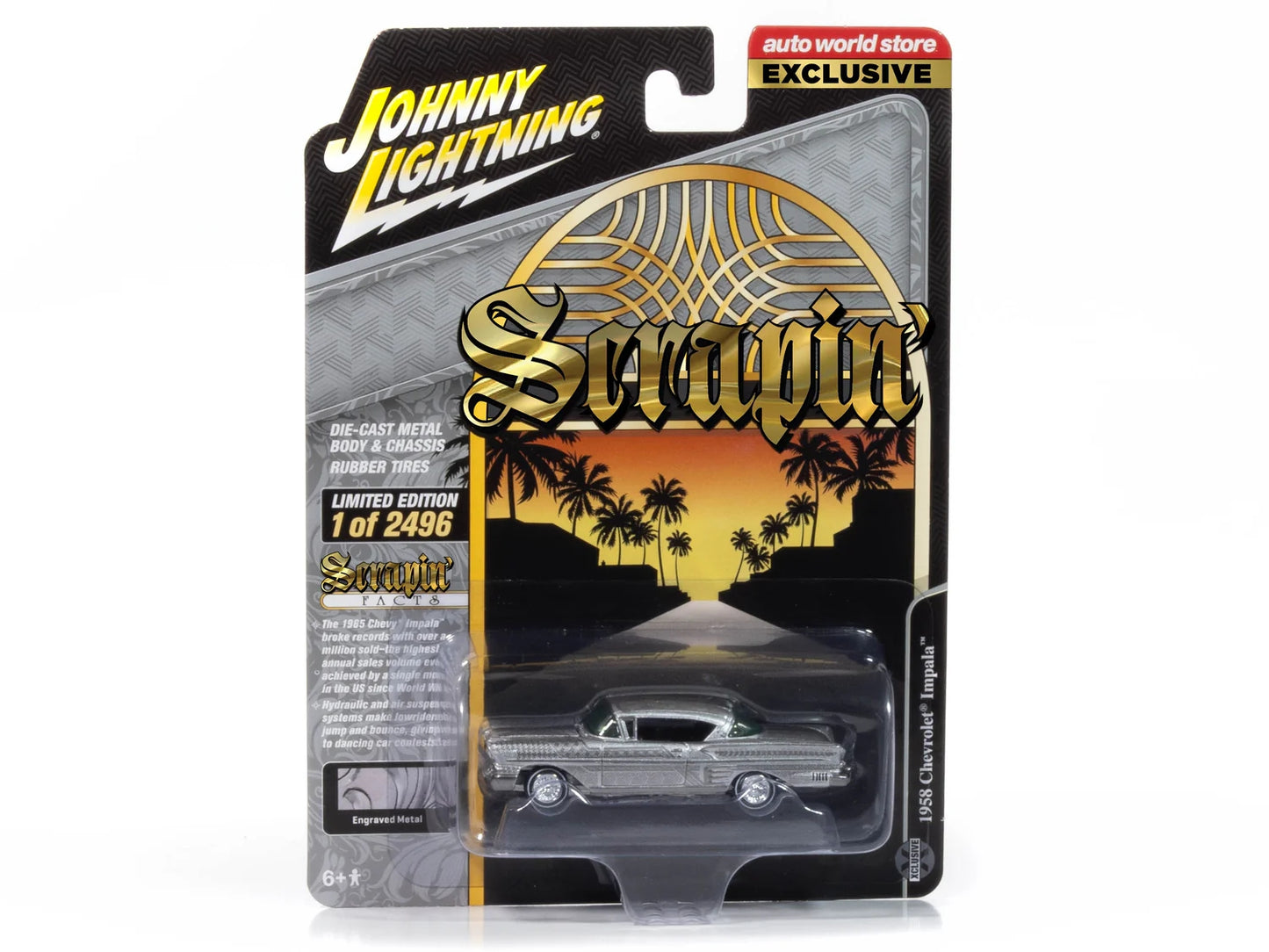 Johnny Lightning 1958 Chevy Impala Lowrider (Exclusivité AW) - SCM192 - Édition limitée