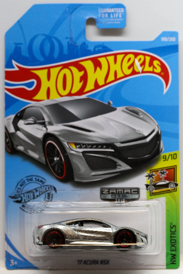 Hot Wheels '17 Acura NSX HW Exotics FYG35 - ZAMAC #018 - Exclusivo de Walmart - Más (+) un Hot Wheel de bonificación - Raro