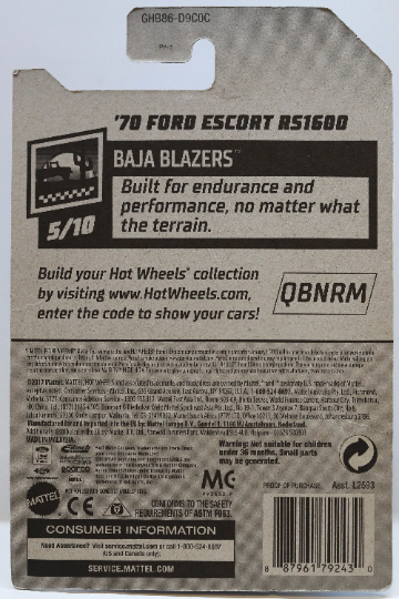Hot Wheels '70 Ford Escort RS1600 HW Baja Blazers GHB86 - Más (+) un Hot Wheel de bonificación