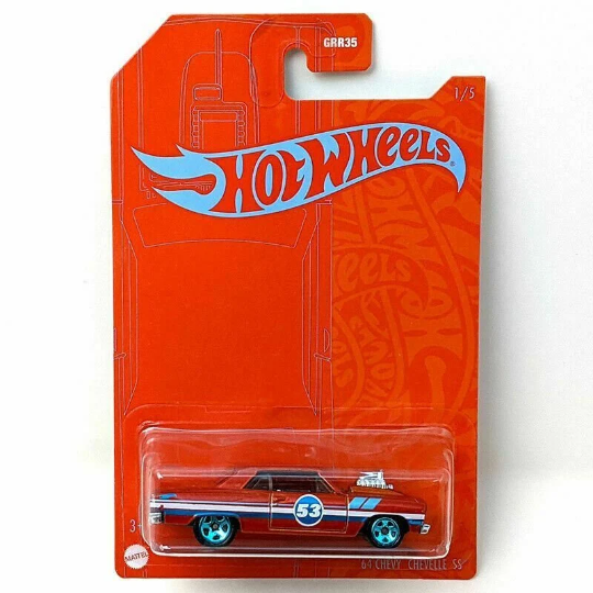 Hot Wheels Naranja y Azul EMC 53.º Aniversario - GRR35-956A - Conjunto completo de 5 coches - VHTF raro