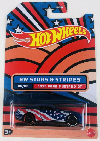 Hot Wheels 1/64 Serie Estrellas y Rayas - Exclusivo de Walmart - GRT01-HDH - Conjunto de ocho (8) autos