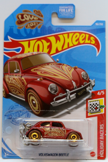 Hot Wheels Volkswagen Beetle HW Holiday Racers GRY79 Keychain - Valentine Edition - Perfect Gift
