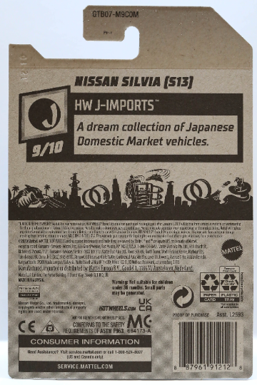Hot Wheels Nissan Silvia (S13) HW J-Imports GTB07 - Más (+) un Hot Wheel de bonificación