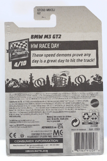 Hot Wheels BMW M3 GT2 HW Race Day GTC82 - Plus (+) une Hot Wheel en bonus