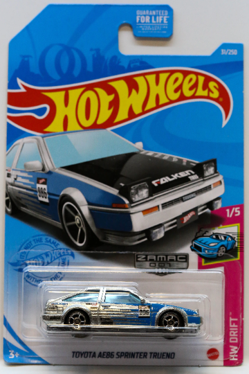 Hot Wheels Toyota AE86 Sprinter Trueno HW Drift GTD14 - ZAMAC #001 - Exclusivité Walmart - Plus (+) une Hot Wheel en bonus