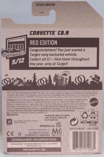 Hot Wheels Corvette C8.R HW Red Edition GTD53 - Exclusivité Target