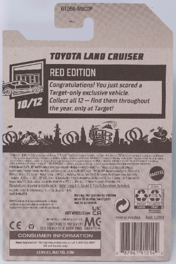 Toyota Land Cruiser HW Red Edition GTD58 Hot Wheels - Exclusivité Target