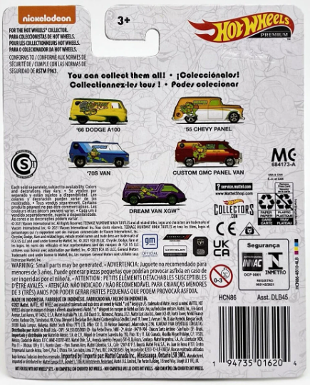 Hot Wheels Pop Culture '66 Dodge A100 Teenage Mutant Ninja Turtles HCN86 - Premium con pilotos reales