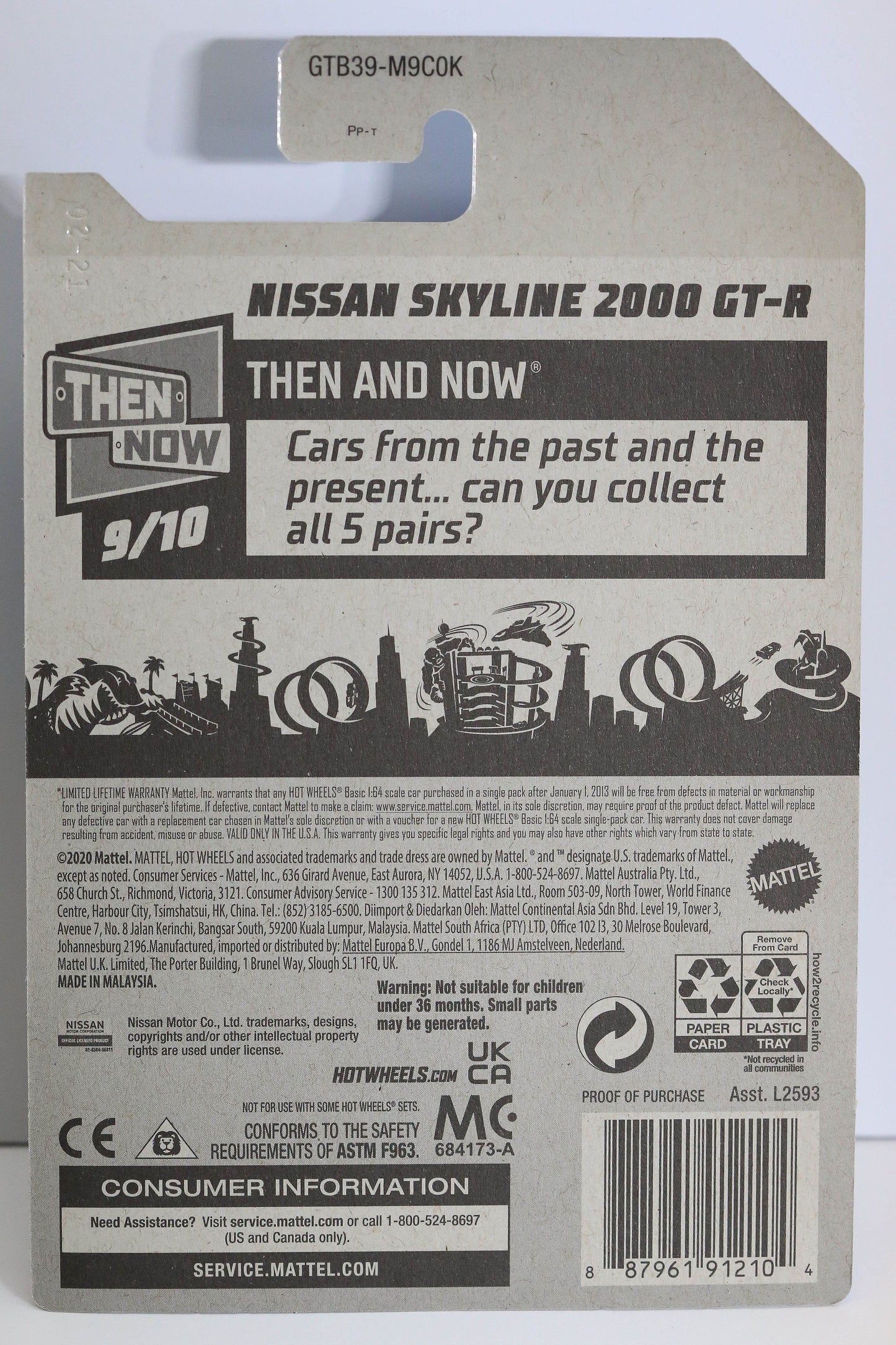 Hot Wheels Nissan Skyline 2000 GT-R HW Then and Now GTB39 - Plus (+) a Bonus Hot Wheel