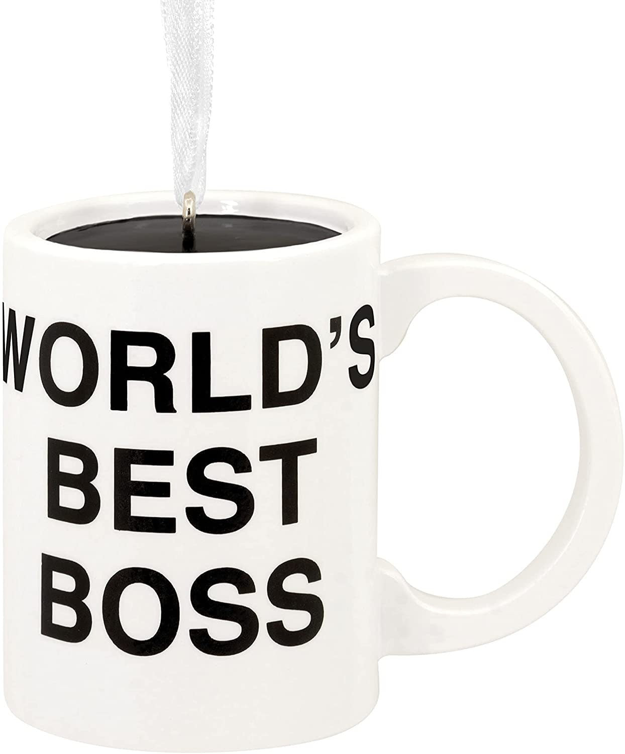 Taza de café Hallmark The Office "El mejor jefe del mundo", adorno navideño - 2HCM9116 - Dunder Mifflin
