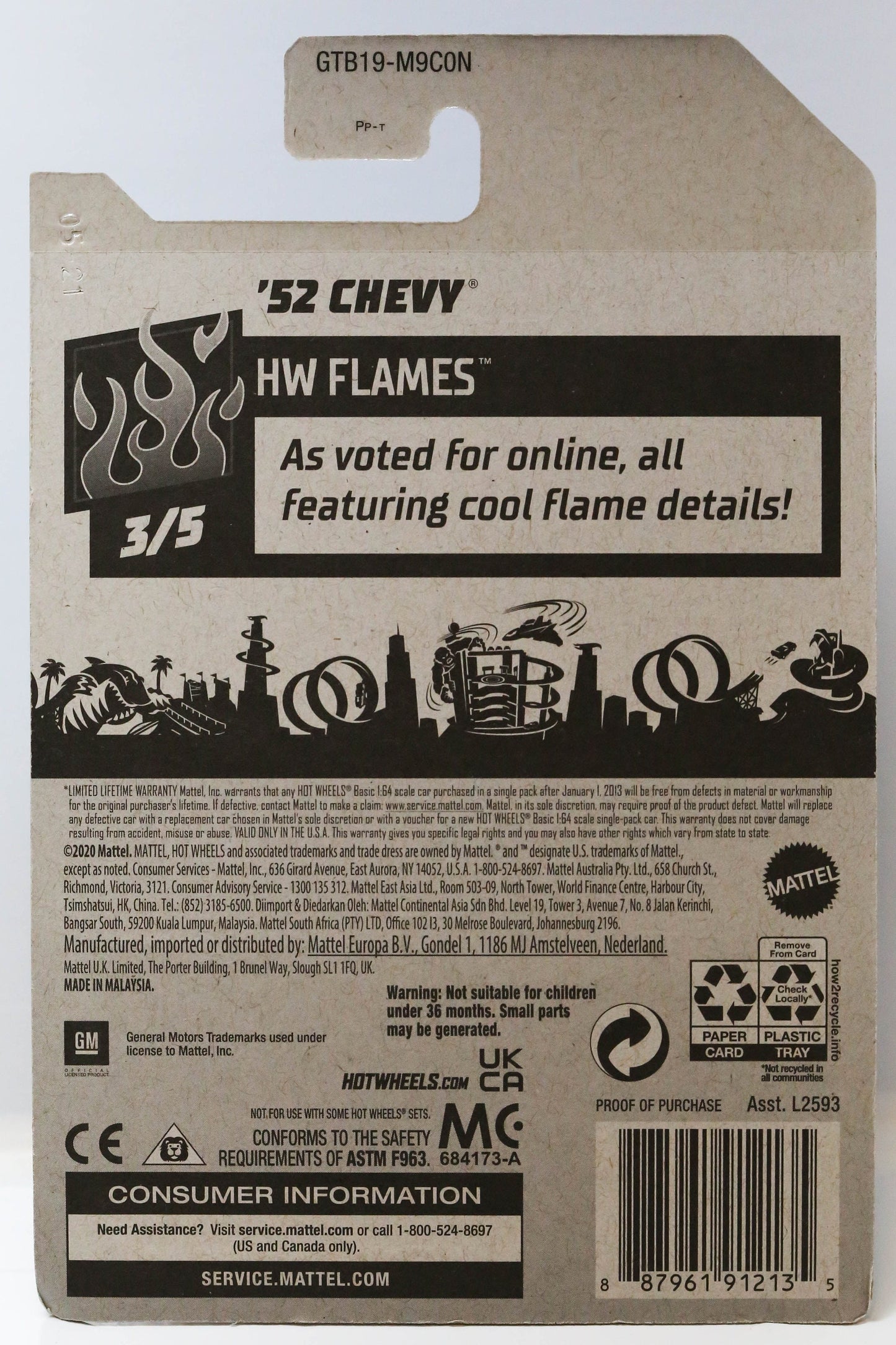Hot Wheels '52 Chevy Truck HW Flames GTB19