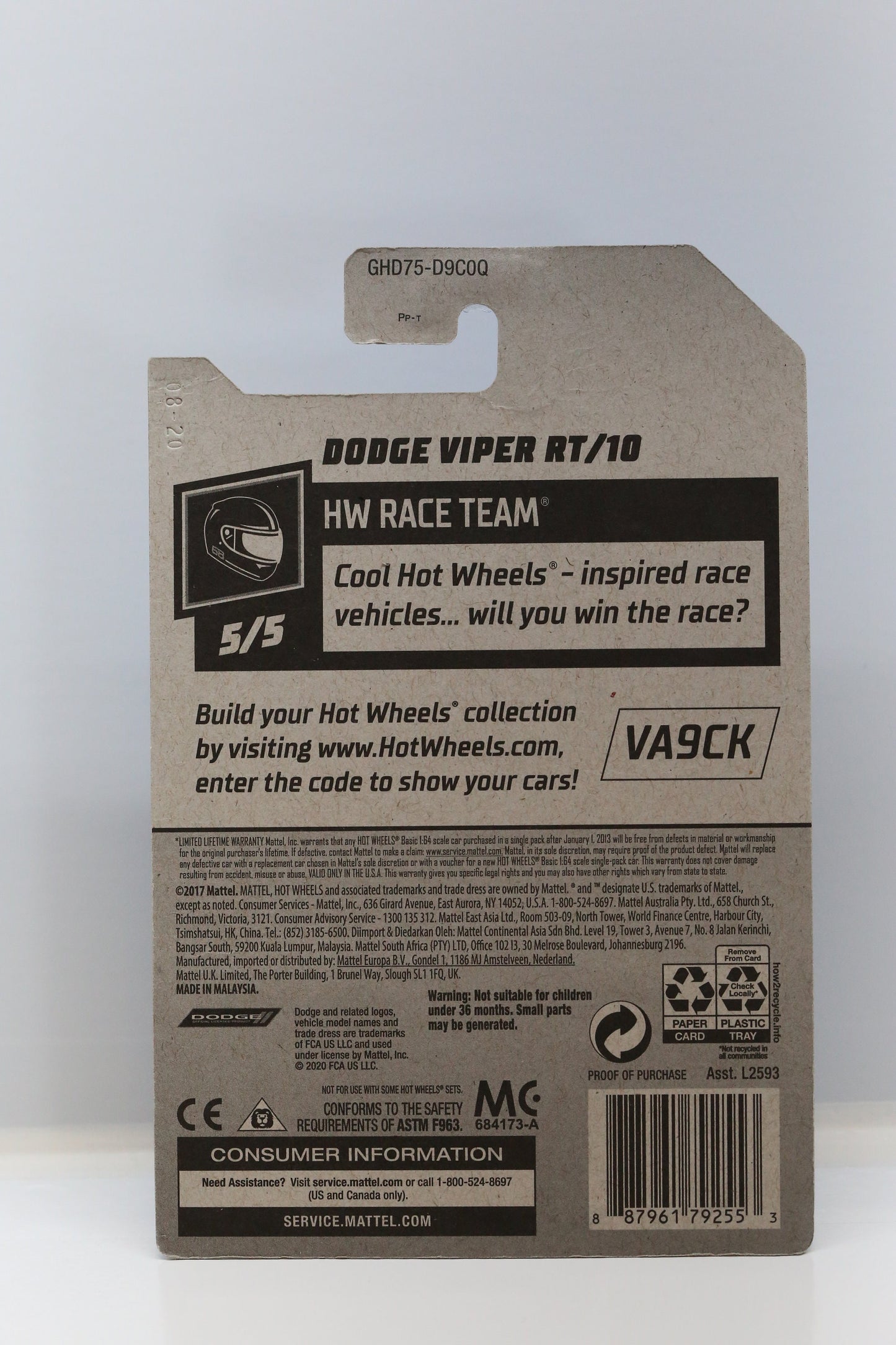 Hot Wheels Dodge Viper RT/10 HW Race Team GHD75 - Chasse au trésor 2020