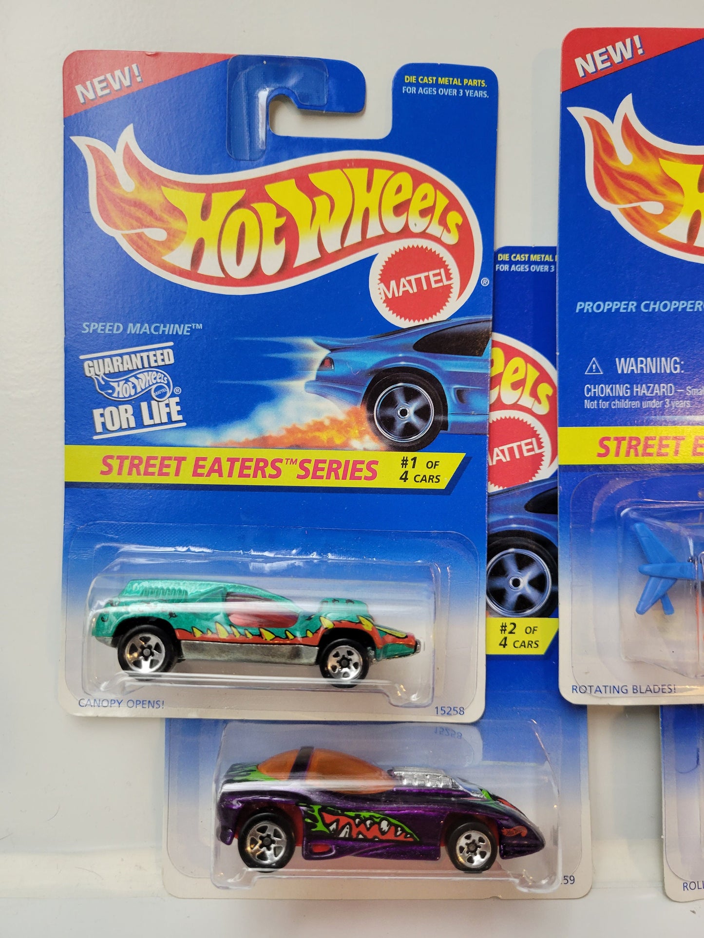 Hot Wheels vintage 1996 Street Eaters Series - Coffret complet - 15258 - Rare - Plus (+) une Hot Wheel en bonus