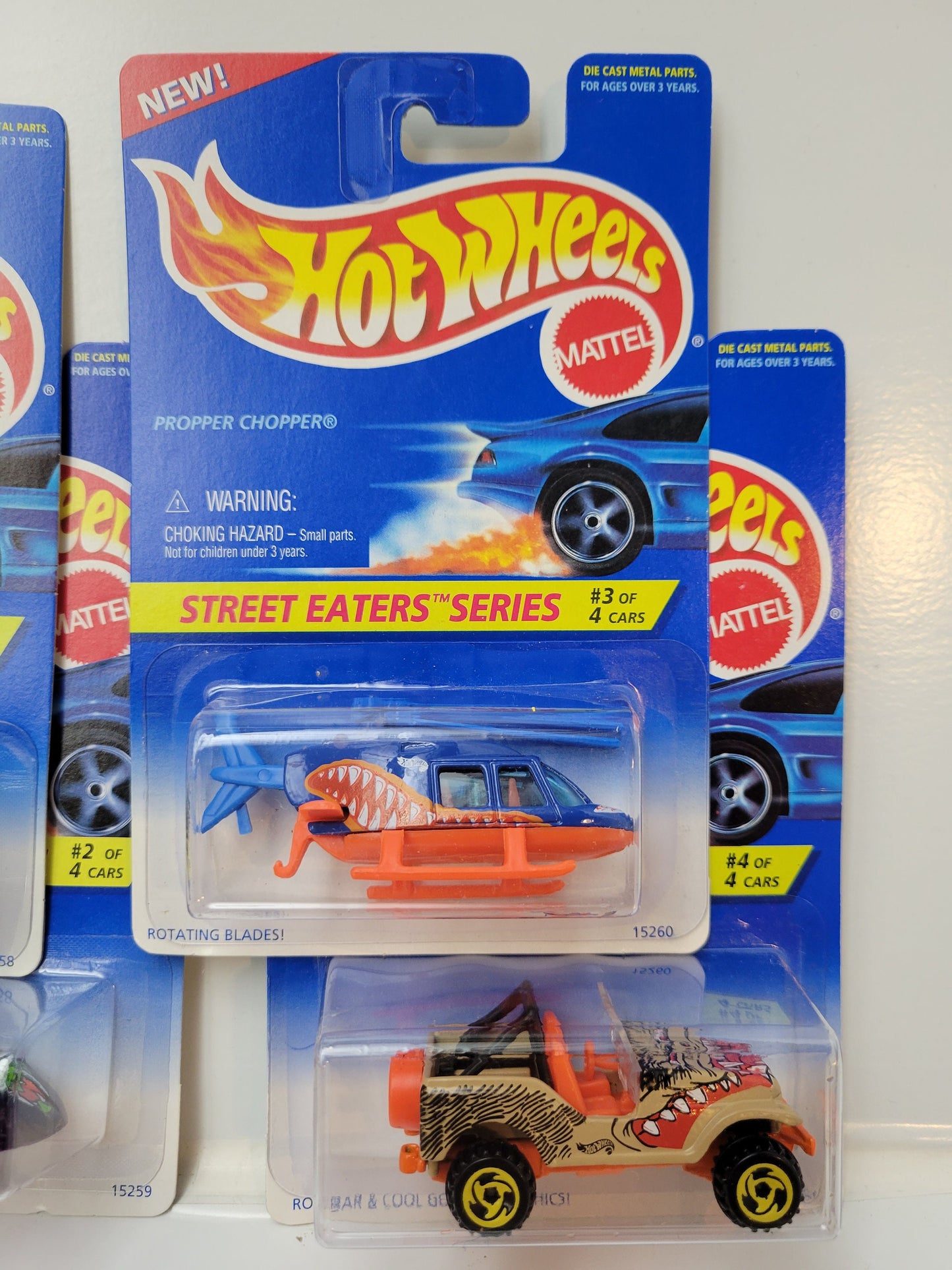 Hot Wheels vintage 1996 Street Eaters Series - Coffret complet - 15258 - Rare - Plus (+) une Hot Wheel en bonus